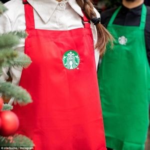Starbucks Coffee Barista Apron Adult One Size Red Logo